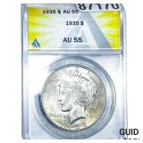 1935 Silver Peace Dollar ANACS AU55