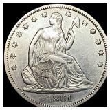 1861 Seated Liberty Half Dollar CLOSELY UNCIRCULAT