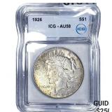 1926 Silver Peace Dollar ICG AU58