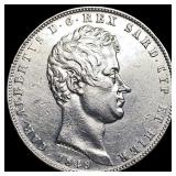 1849 Italian States Sardinia Silver 5 Lire  CLOSE