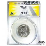 1951 Jefferson Nickel ANACS PF66 PROOF