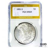 1881-S Morgan Silver Dollar PGA MS64