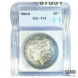 1904-S Morgan Silver Dollar ICG F15