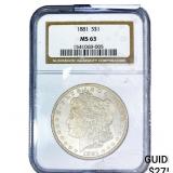 1881 Morgan Silver Dollar NGC MS63