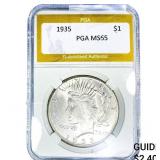 1935 Silver Peace Dollar PGA MS65