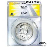 1955 Franklin Half Dollar ANACS PF66