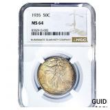 1935 Walking Liberty Half Dollar NGC MS64