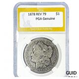 1878 REV 79 Morgan Silver Dollar PGA Genuine