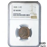 1828 Classic Head Half Cent NGC XF40
