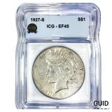 1927-S Silver Peace Dollar ICG EF45