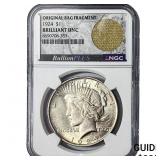 1924 Silver Peace Dollar NGC  Brilliant Unc