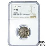 1923-S Buffalo Nickel NGC MVF30