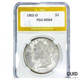 1902-O Morgan Silver Dollar PGA MS64