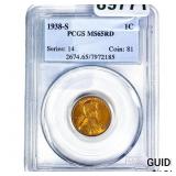 1938-S Wheat Cent PCGS MS65 RD