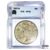 1927-S Silver Peace Dollar ICG VF35