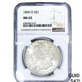 1899-O Morgan Silver Dollar NGC MS65