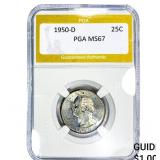 1950-D Washington Silver Quarter PGA MS67
