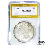 1887 Morgan Silver Dollar PGA MS63