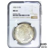 1921-D Morgan Silver Dollar NGC MS61