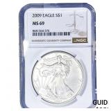 2009 Silver Eagle NGC MS69