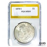 1878-S Morgan Silver Dollar PGA MS64