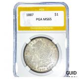 1887 Morgan Silver Dollar PGA MS65