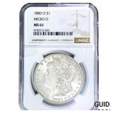 1880-O Morgan Silver Dollar NGC MS61
