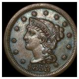 1853 Braided Hair Large Cent CLOSELY UNCIRCULATED