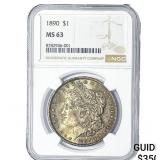 1890 Morgan Silver Dollar NGC MS63