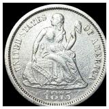 1875-S Silver Seated Liberty Dime NEARLY  UNCIRCU