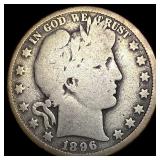 1896-O Silver Barber Half Dollar NICELY CIRCULATED