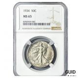 1934 Walking Liberty Half Dollar NGC MS65