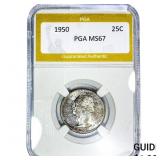 1950 Washington Silver Quarter PGA MS67