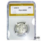 1930-S Standing Liberty Quarter PGA MS66