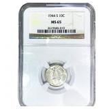 1944-S Mercury Silver Dime NGC MS65