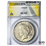 1926 Silver Peace Dollar ANACS AU58