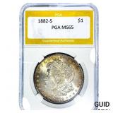 1882-S Morgan Silver Dollar PGA MS65