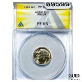 1950 Roosevelt Dime ANACS PF65 PROOF