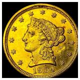 1904 Liberty Head $2.5 Gold Quarter Eagle UNCIRCUL