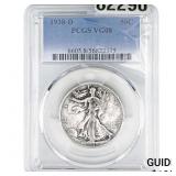 1938-D Walking Liberty Half Dollar PCGS VG08