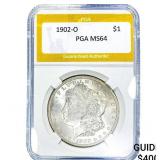 1902-O Morgan Silver Dollar PGA MS64