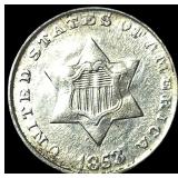 1853 Silver Three-Cent Piece CLOSELY UNCIRCULATED
