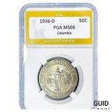 1936-D Columbia Half Dollar PGA MS66