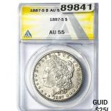 1887-S Morgan Silver Dollar ANACS AU55