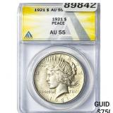 1921 Silver Peace Dollar ANACS AU55