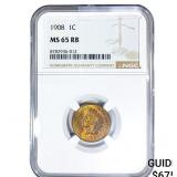 1908 Indian Head Cent NGC MS65 RB