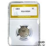1883 Shield Nickel PGA MS64