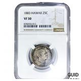 1883 Hawaiian Quarter NGC VF30