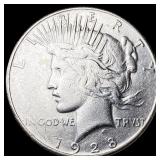 1928-S Silver Peace Dollar NEARLY  UNCIRCULATED