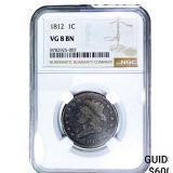 1812 Classic Head Large Cent NGC VG8 BN